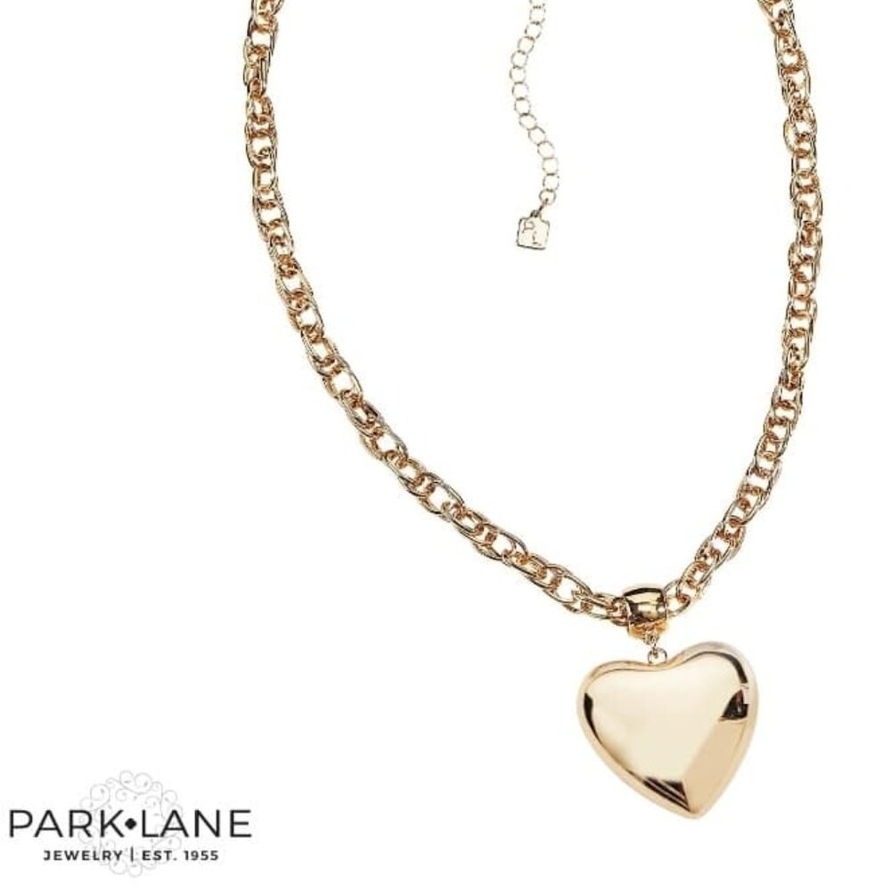 Park Lane Minnie Necklace - Gold with Puffy Heart Pendant